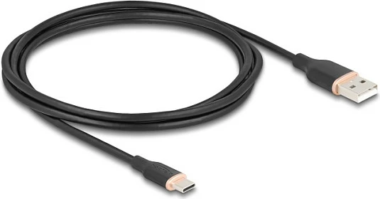 Kabllo USB DeLOCK 81227, USB-A në USB-C, 2.5 m, USB 2.0, 3A, e zezë