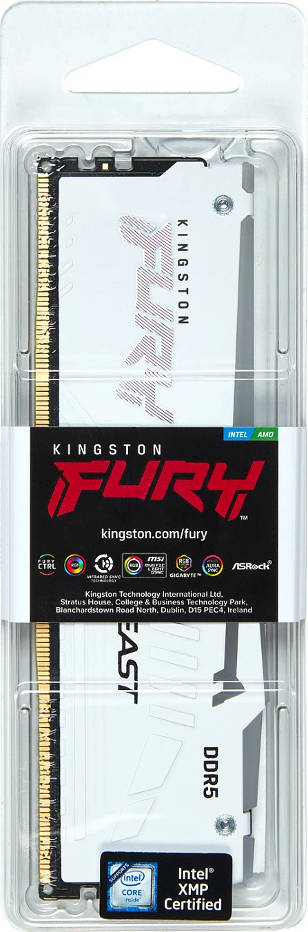 RAM Memorje Kingston FURY Beast 32GB DDR5 6000MT/s CL36 RGB bardhë