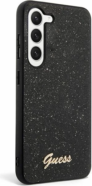 Mbështjellës Guess Glitter Script për Samsung Galaxy S24, i zi