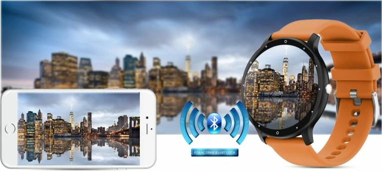 Smartwatch Gravity për meshkuj, zi-portokalli