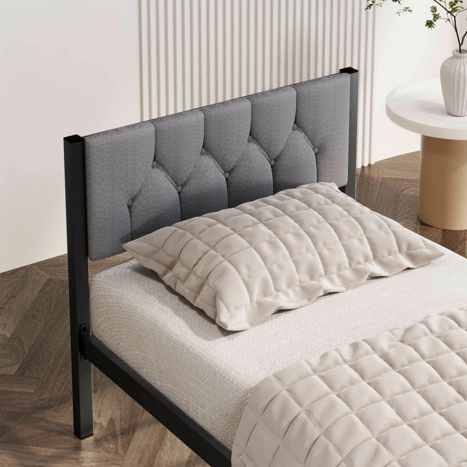 Krevat tek Skye Decor, stil modern, 90x200, ngjyrë gri