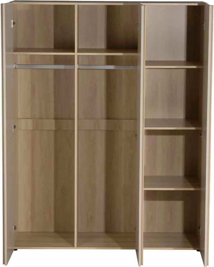 Dollap Cappuccino me 3 dyer, ngjyrë latte-sonoma, 140x52x180 cm