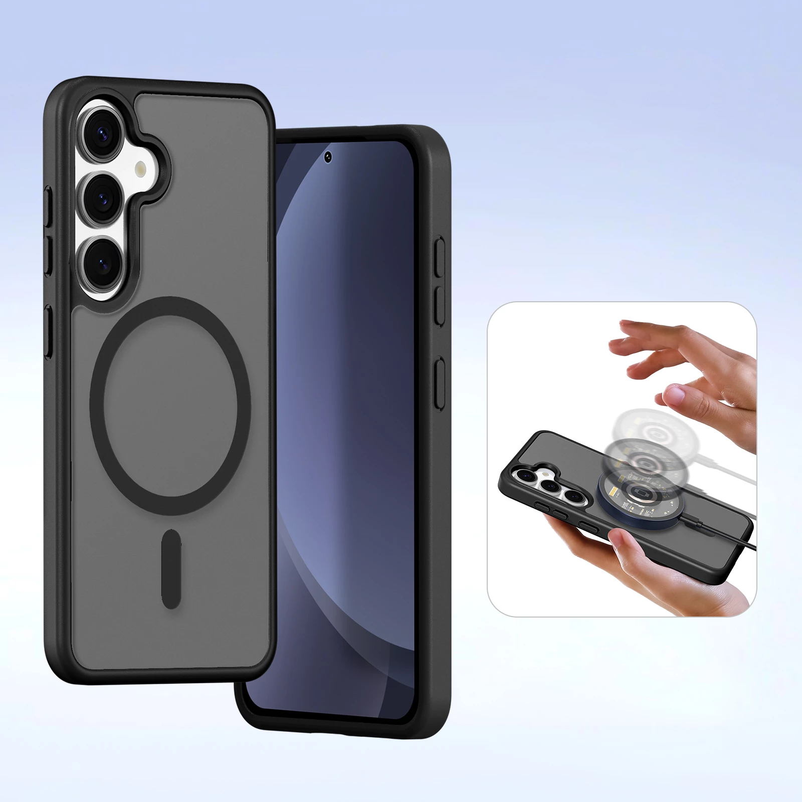 Mbështjellës Dux Ducis Lawa për Samsung Galaxy S25+, lëkurë, me portofol magnetik, i zi