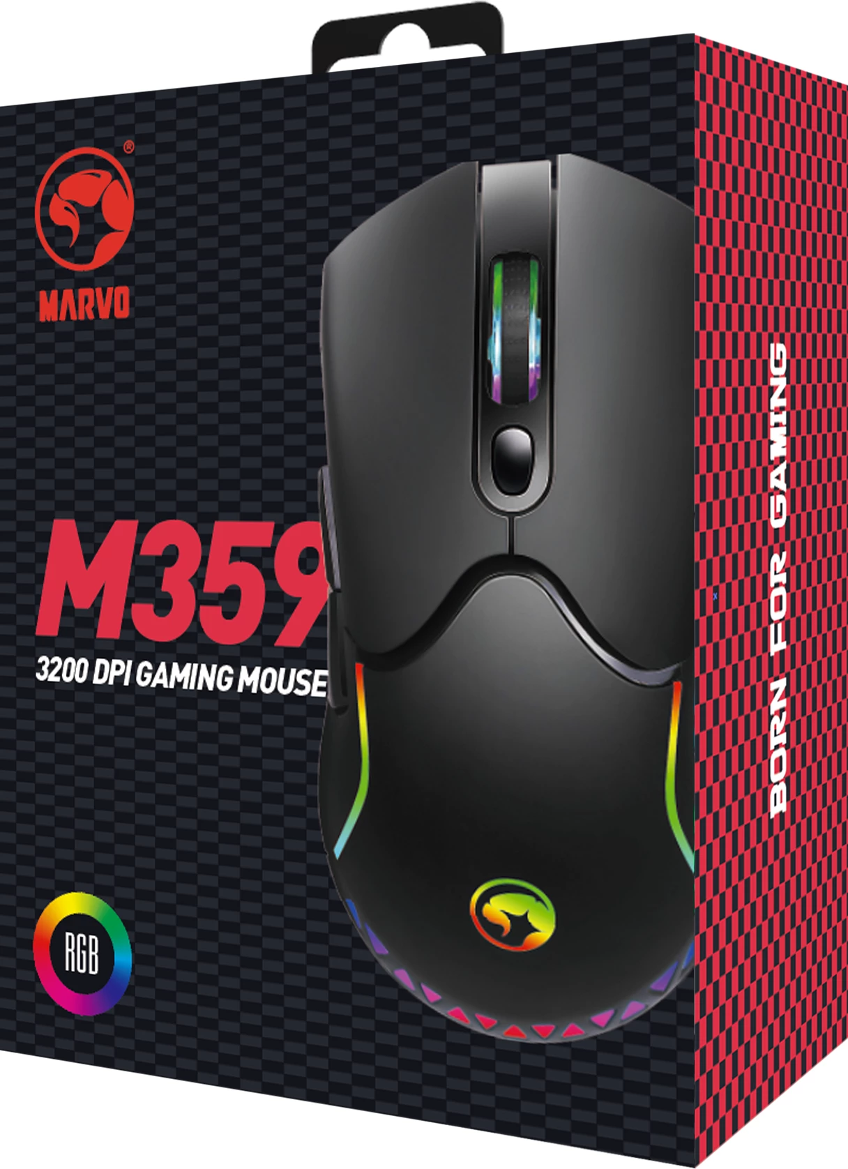 Maus Marvo M359 gaming, wired, 800-3200 DPI, RGB, 7 butona, i zi