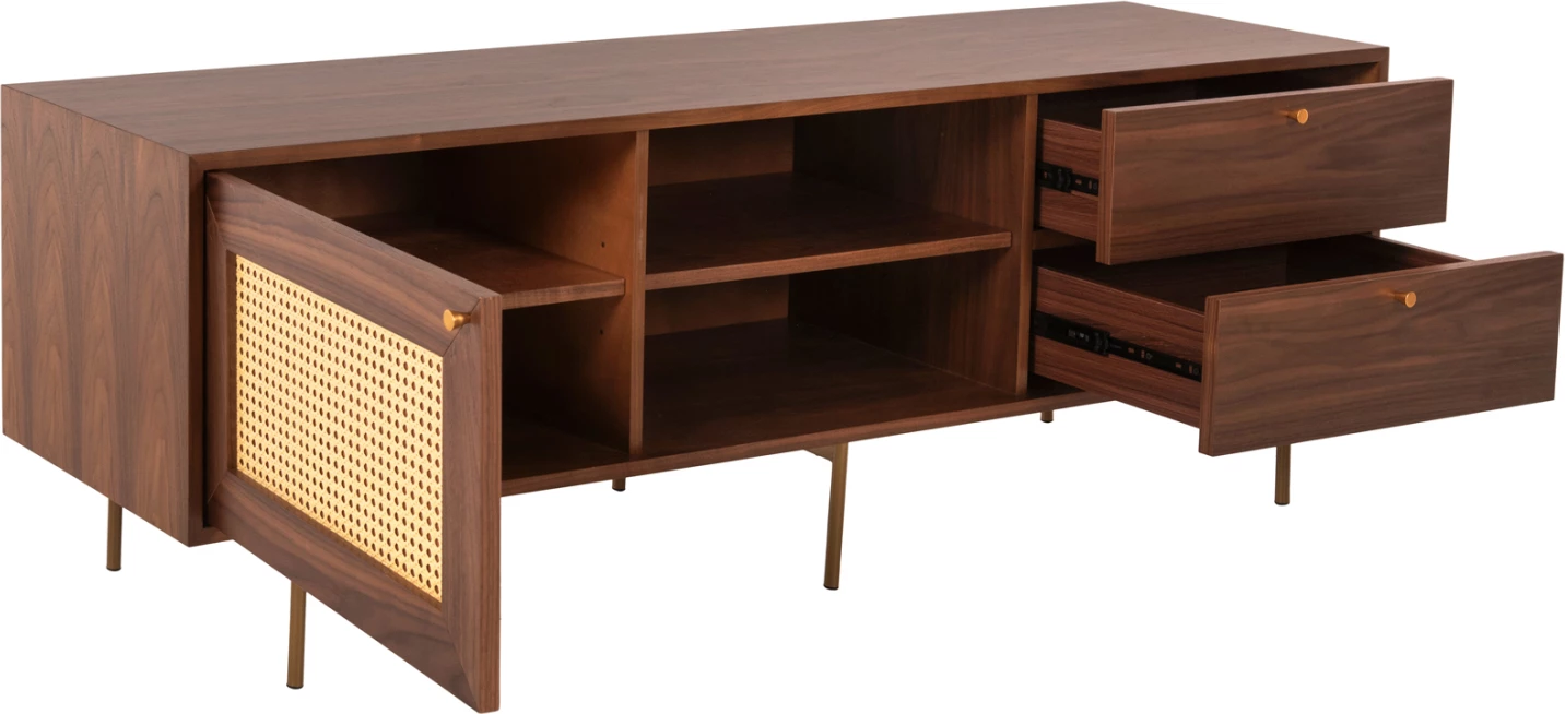 Kabinet TV MEEN FH9736 MDF me furnir arre-këmbë ari 160x40x52H cm