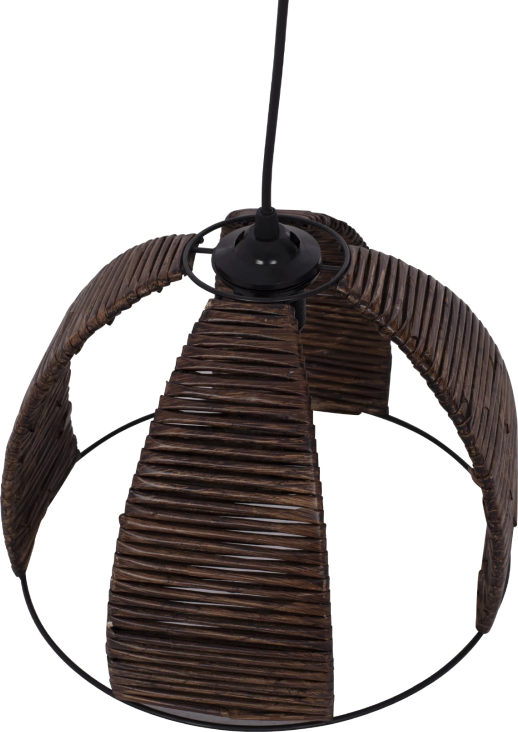 Llambë varëse tavani, kapak metalik me shirita druri, Φ30x83H cm, FH7703.01