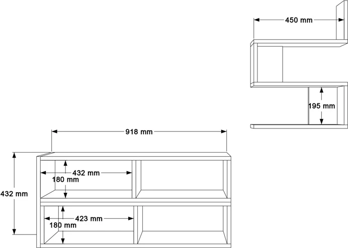 Set për dhomë dite Kakomo, ngjyrë e bardhë, 170x29.5x43cm