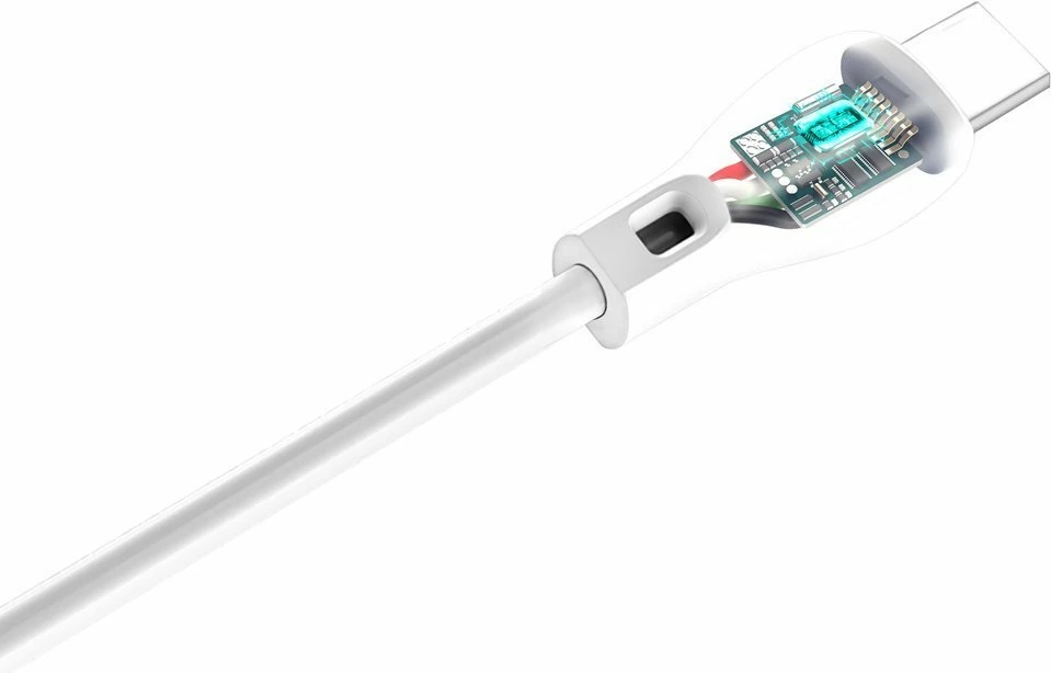 Kabllo Dudao L4T, USB në Type-C, 2m, 2.1A, e bardhë
