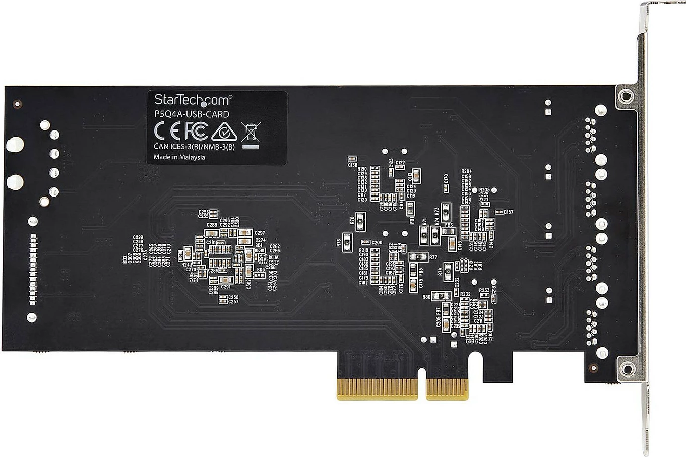 Kartë zgjerimi USB PCIe StarTech 4-Port, USB 3.2 Gen 1 5Gbps, 4x USB-A, PCIe 2.0 x4, e zezë