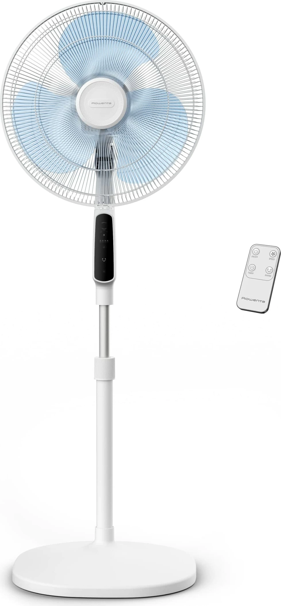 Ventilator dyshemeje Rowenta VU4440F0 40 cm, 3 shpejtësi, oscilim automatik, lartësi e rregullueshme, telekomandë, e bardhë