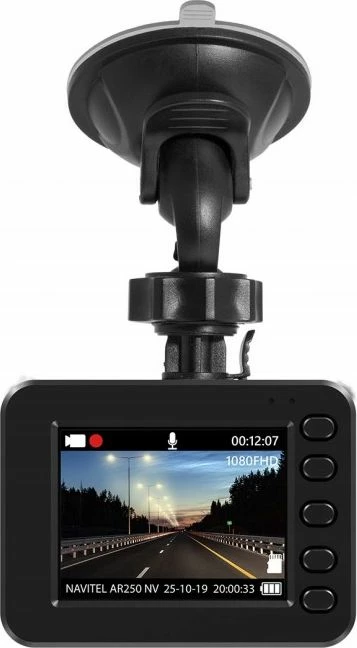 Kamerë regjistruese për veturë Navitel AR250 NV Full HD 1080p, Night Vision, ekran 2\", kënd 140°, e zezë, set me mbajtëse dhe karikues veture
