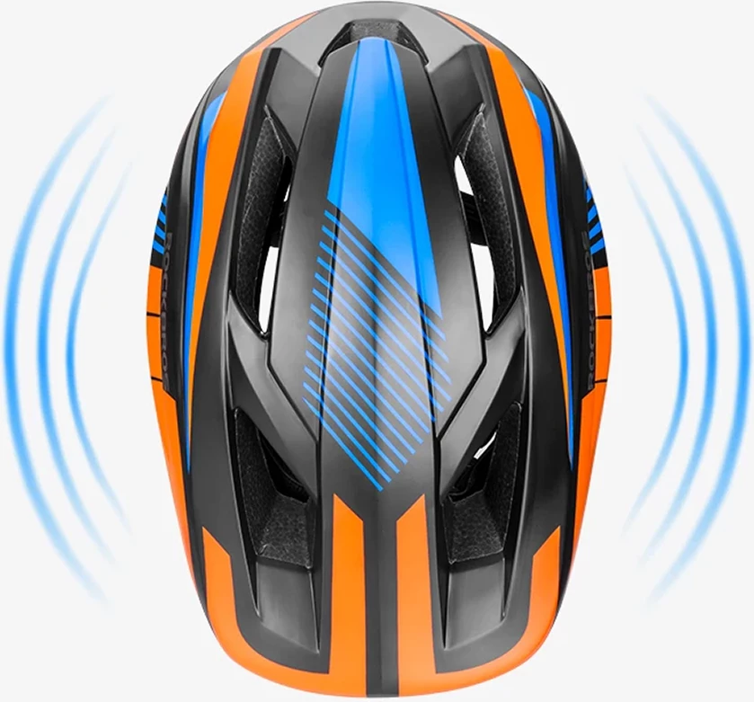 helmetë biçiklete fëmijësh Rockbros TT-32SOBL-S, full-face me mjekër të heqshme, rregullim 360°, S (48-54 cm), e zezë dhe portokalli