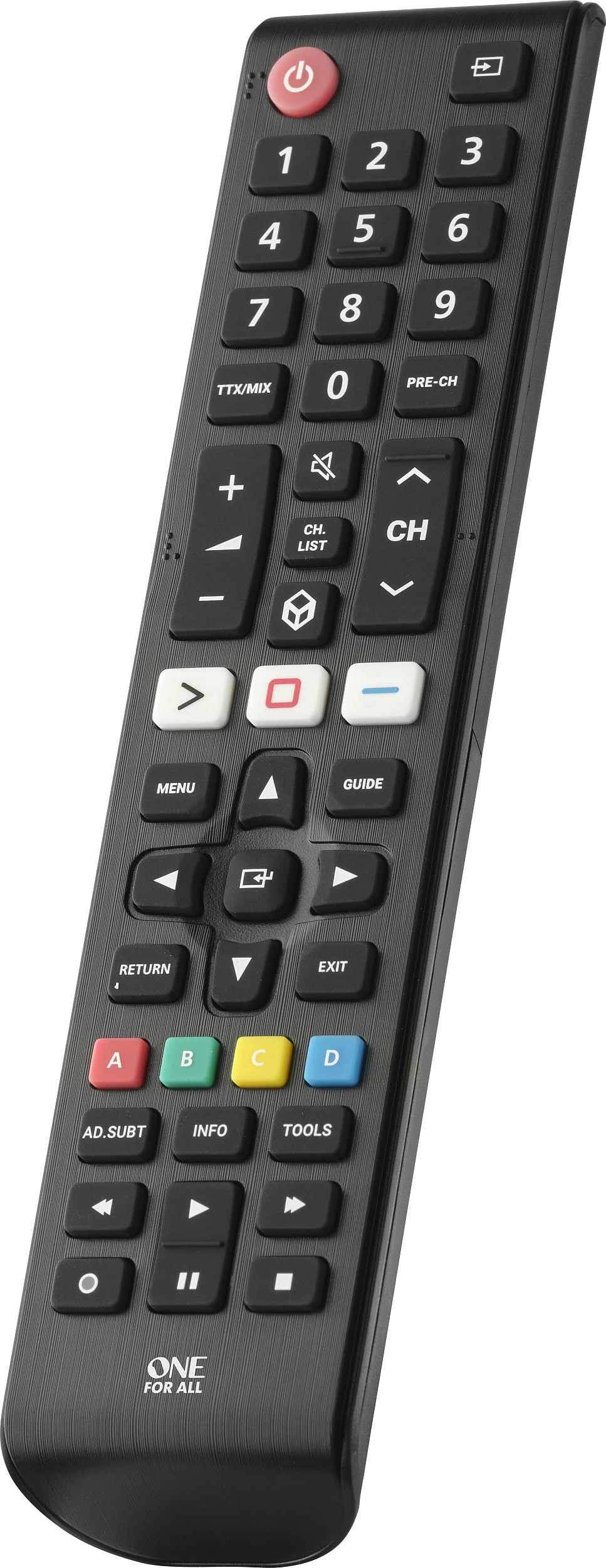 Telekomandë zëvendësuese TV One For All për Samsung, IR, me butona, e zezë