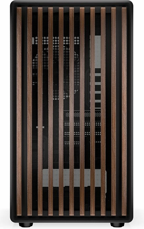 Kasë Krux Helio KRXD011 Mini Tower microATX/Mini-ITX, USB-A 3.0 + USB-C, panel anësor xham i temperuar, e zezë me dru