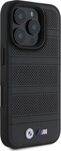 Mbështjellës BMW M Perforated And Stitched Line MagSafe për iPhone 16 Pro Max, i zi