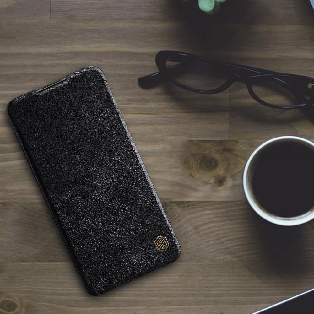 Mbështjellës Nillkin Qin për Xiaomi Redmi Note 9T 5G, lëkurë, kafe