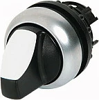 Buton selektor rrotullues Eaton M22-WRK, 2 pozicione, IP66, i zi/argjend/bardhë