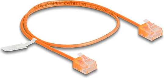 Kabllo rrjeti DeLOCK RJ45 Cat6 UTP Ultra Slim 0.5 m, portokalli