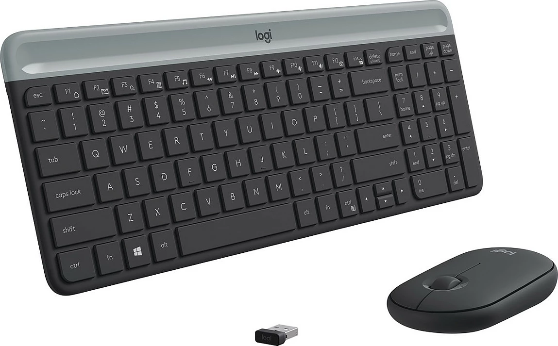 Set tastierë dhe maus wireless Logitech Slim, i zi