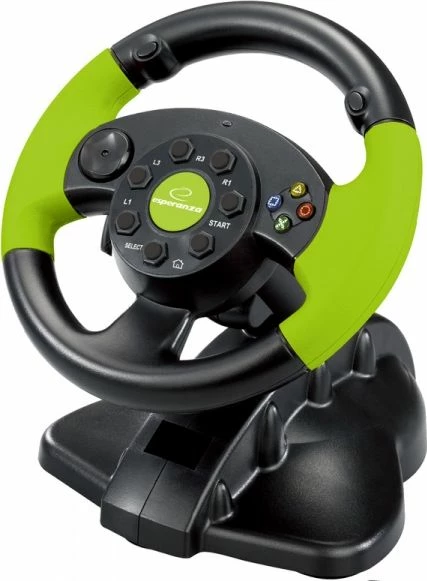 Timon gaming Esperanza EG104 High Octane me pedale, USB, 180°, 13 butona, zi-gjelbër, set