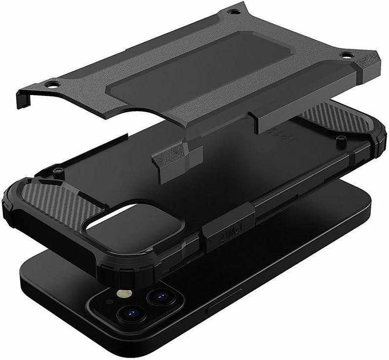 Mbështjellës Hybrid Armor Hurtel për iPhone 12 Pro Max, i zi