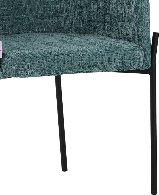 Karrige Tolerse Inart, pëlhurë jeshile, këmbë metali të zeza, 58x57x80cm