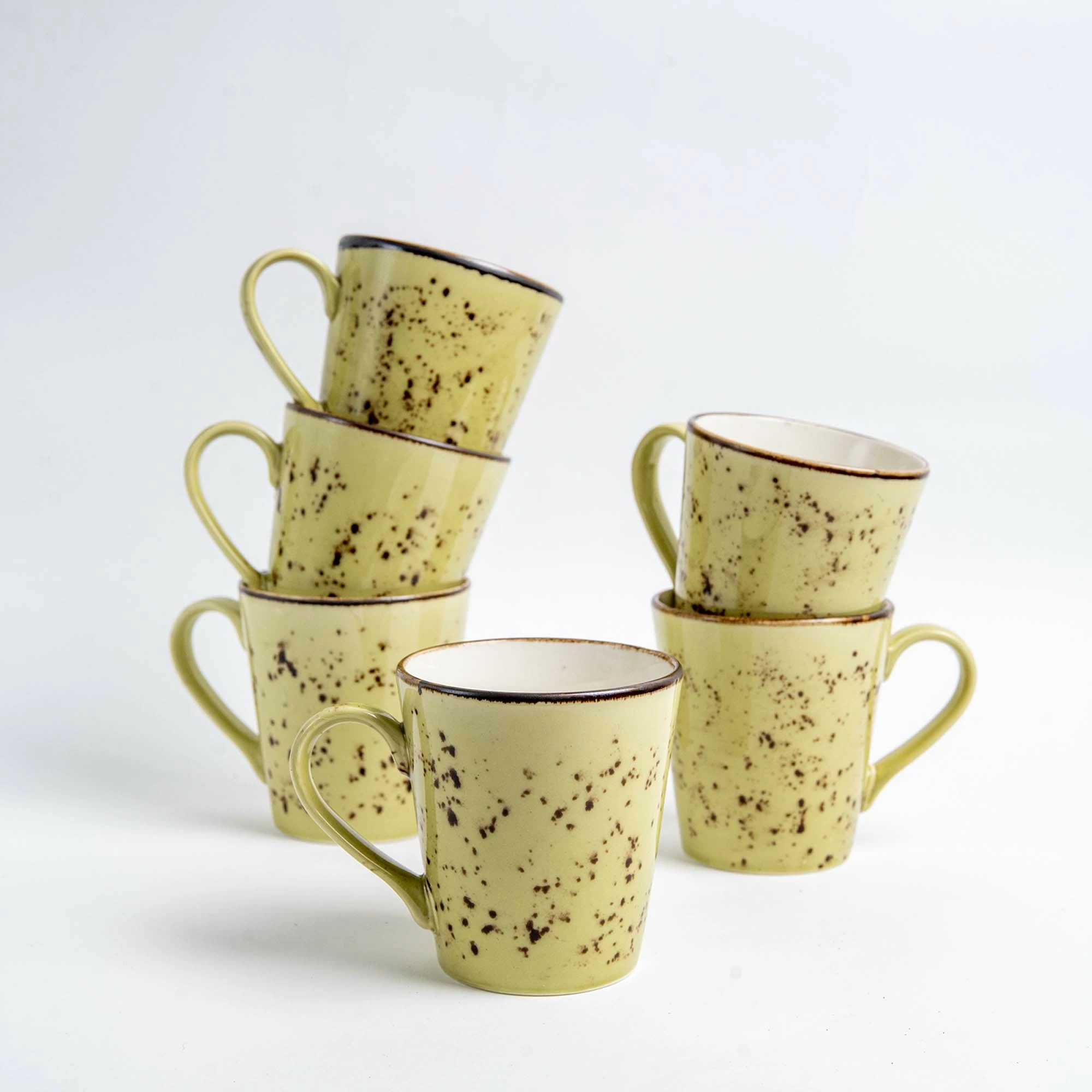Nënfilxhan kafeje Fine Dine Olive Ø140 mm, set 6 copë, i gjelbër