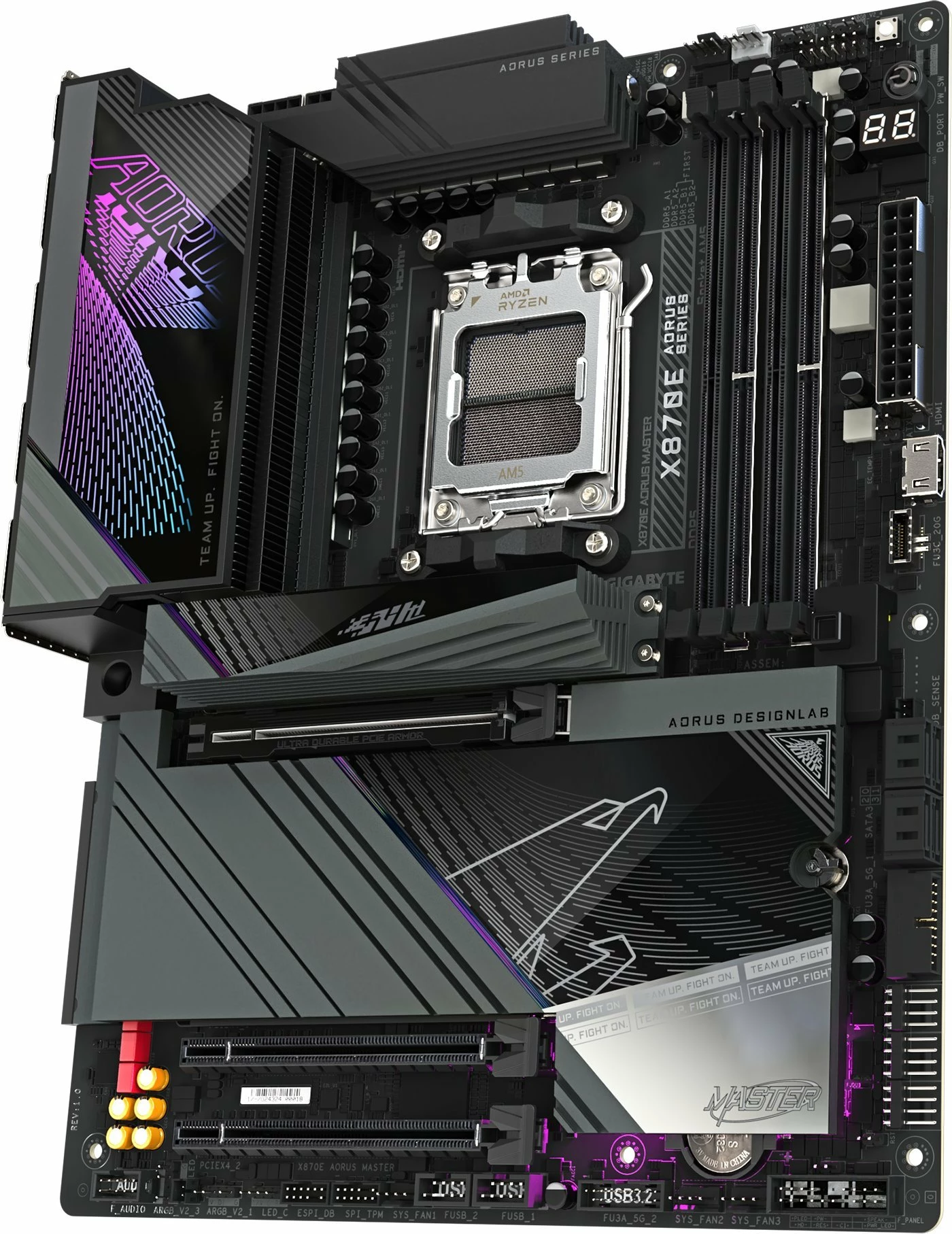 Pllakë amë Gigabyte X870E AORUS MASTER AM5, ATX, DDR5, Wi‑Fi 7, USB4, PCIe 5.0, e zezë