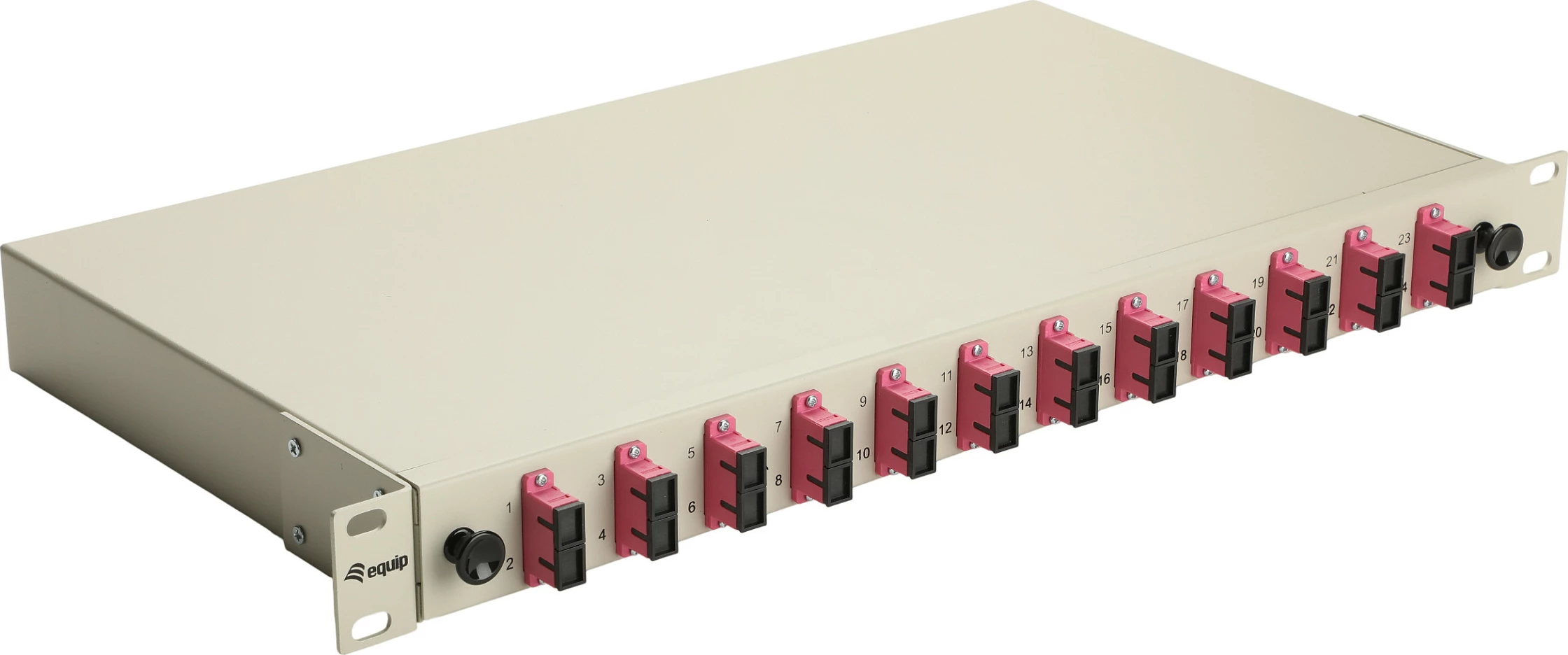 Kuti spajllimi fiber optik EQUIP 337305, 12-Port SC Duplex OM4, 1U rack, gri
