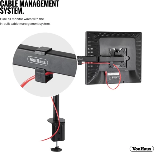 Mbajtëse monitori desktop VONHAUS 3005115 13-32\", VESA 75x75/100x100, ngarkesë deri 8kg, e zezë
