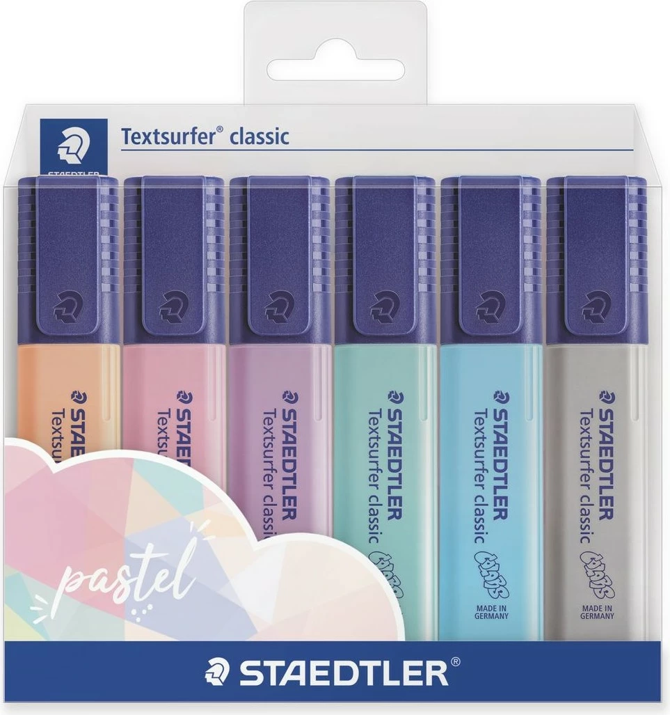 Set markuesash STAEDTLER 364 C, 6 copa, pastel, 1mm/5mm