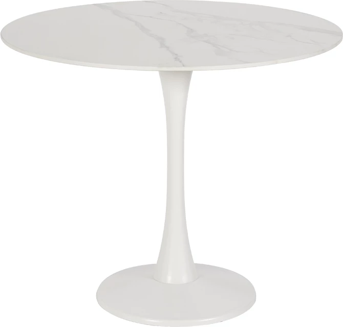 Tavolinë e rrumbullakët ICE, e bardhë, 90x90x75cm