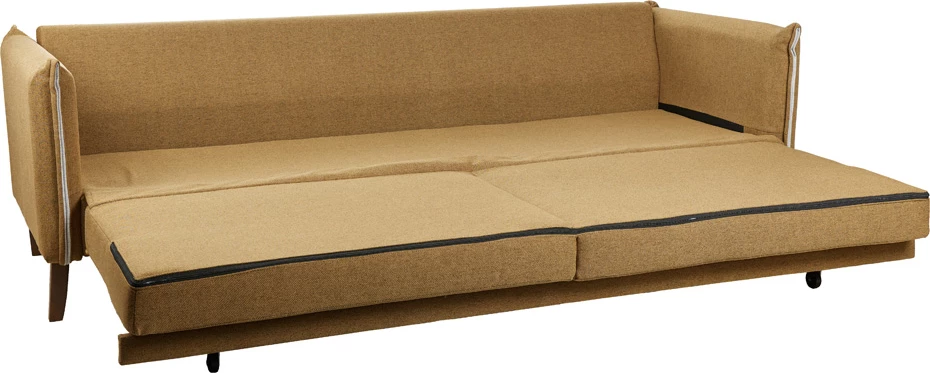 Krevat-sofë trefësh, ngjyrë camel/bezhë, 230x81x88