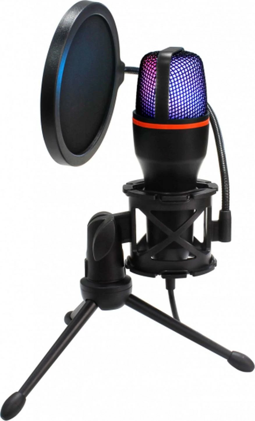 Mikrofon USB Art AC-02 kondensator me LED RGB, me tripod e pop filter, i zi