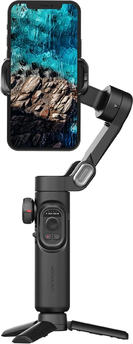 Gimbal stabilizator për celular AOCHUAN Smart XE 3-aksësh, 2600 mAh, set me tripod, i zi
