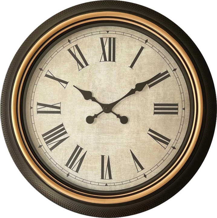 Orë muri Plasma Inart, ngjyrë e zezë antike dhe ari, D63.5x5.6cm