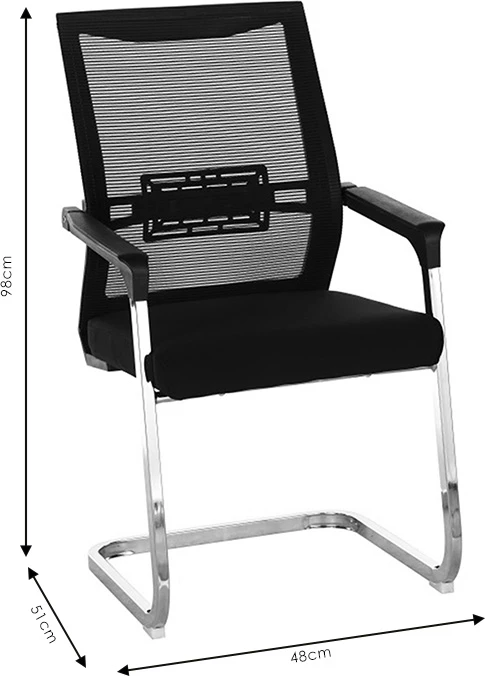 Karrige vizitori për zyre, kromatike,, metalike-me rrjetë, e zezë