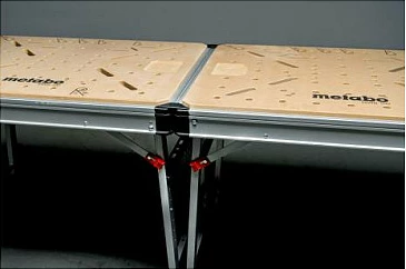 Tavolinë pune Metabo MWB 100, e palosshme, rregullim lartësie 80-100 cm, 710 mm, bezhë/metalik