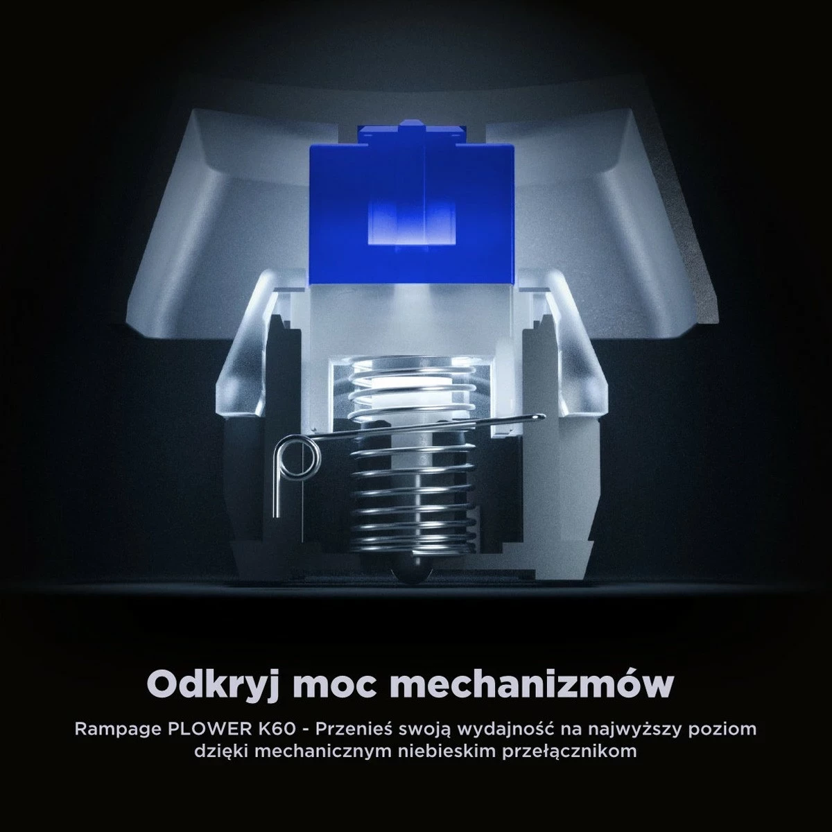 Tastierë mekanike Rampage PLOWER K60, RMP Blue, e bardhë