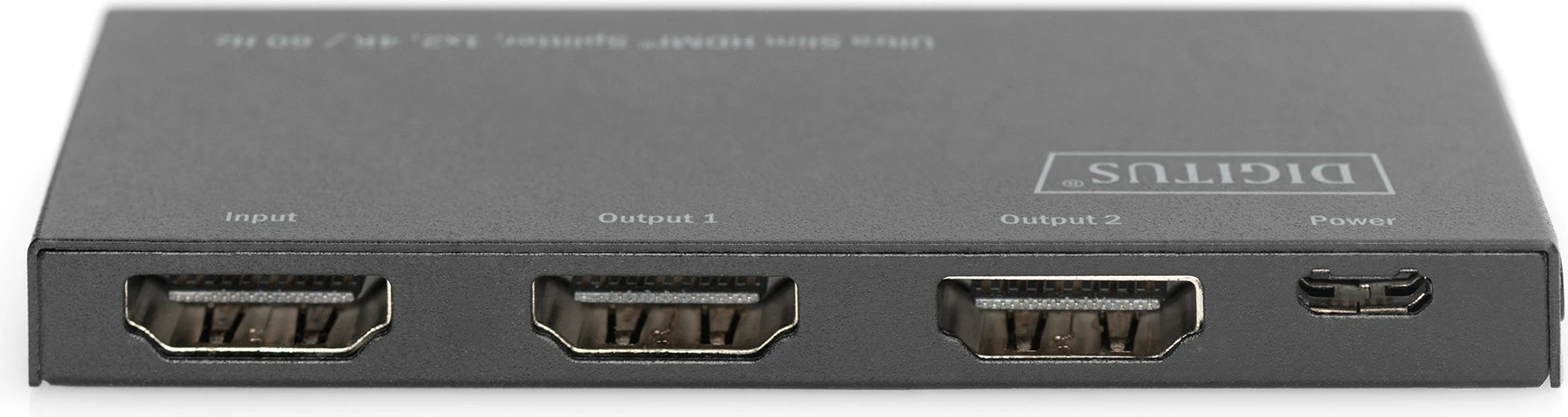 Ndarës HDMI Digitus Ultra Slim 1x2, 4K/60Hz, metalik, i zi