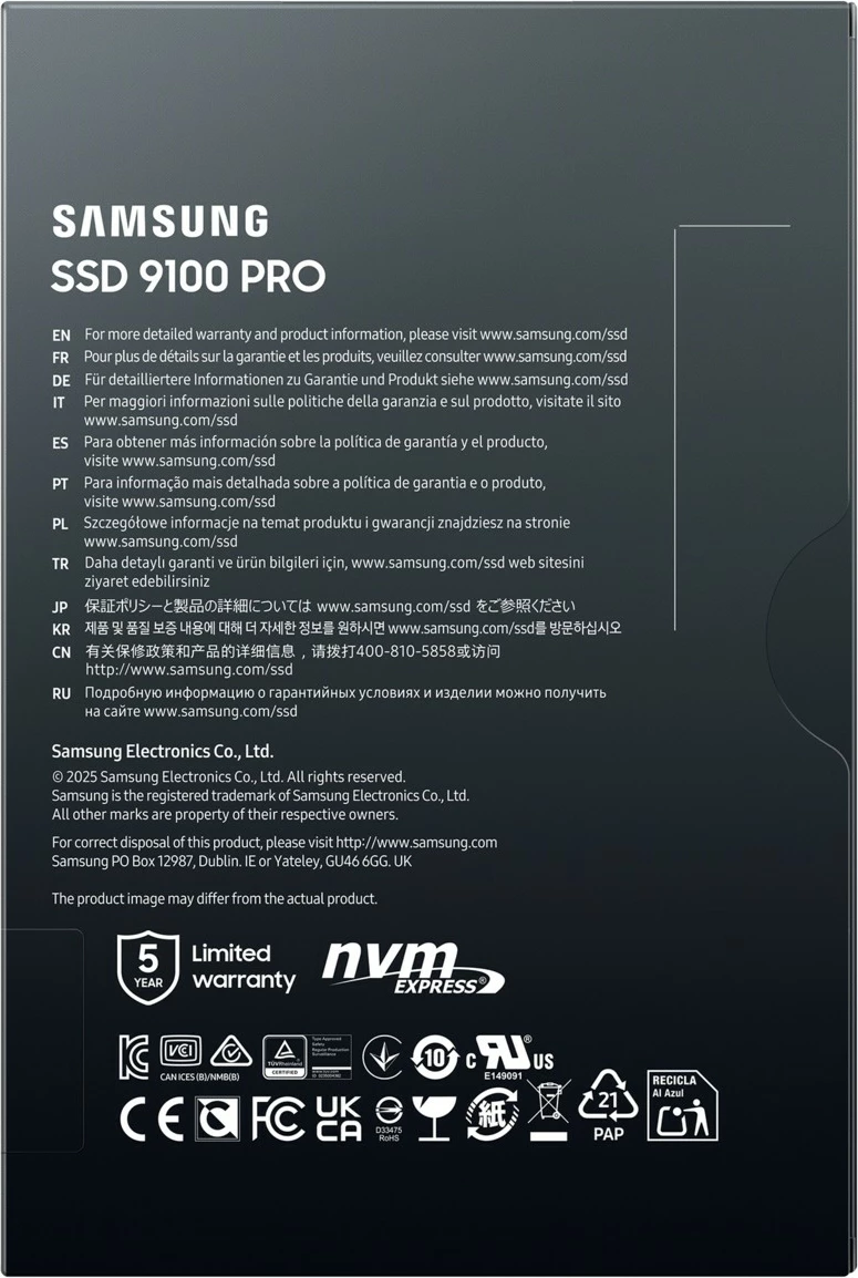 SSD M.2 Samsung 9100 PRO 4TB PCIe 5.0, i zi