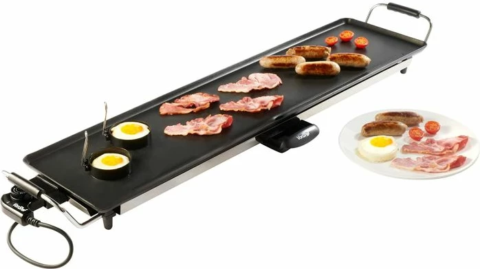 Grill Teppanyaki VonShef 2013062, 2000W, XXL 90x23cm, pllakë alumini me veshje Teflon, e zezë