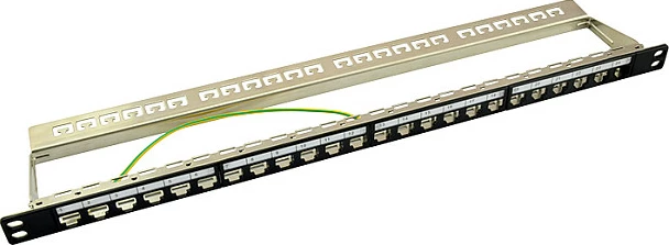 Patch panel Keystone LogiLink, 24 Porta, 0.5U, i ekranizum, i zi