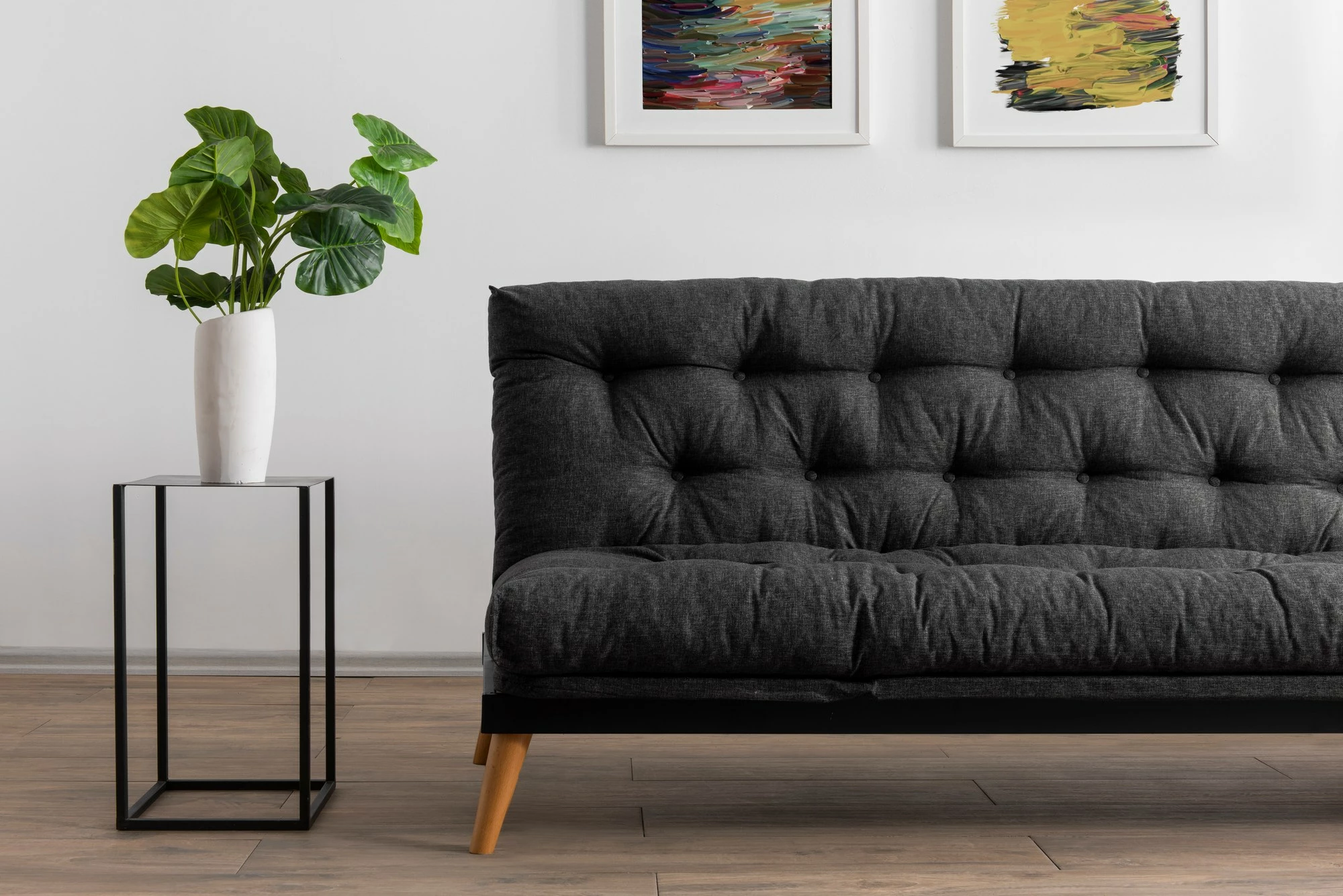 Divan-krevat treshe, Atelier del Sofa, Saki, ngjyrë gri e errët