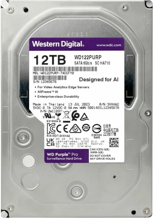 Hard disk WD Purple Pro WD122PURP 12TB 3.5\" SATA 6Gb/s 7200rpm 512MB