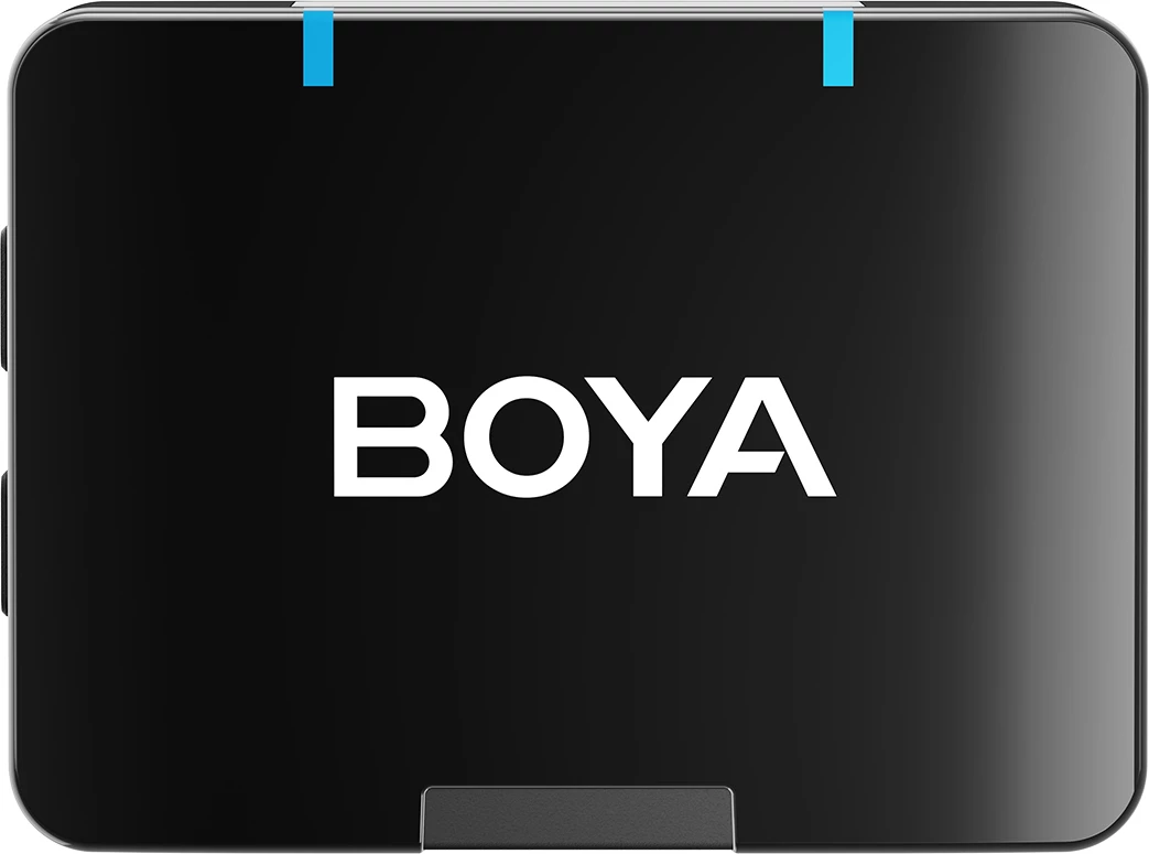 Set mikrofonash pa tela BOYA BOYAMIC 2-02 2.4GHz USB-C, 2 transmetues + marrës, 32-bit float, 8GB, me kuti karikimi, i zi