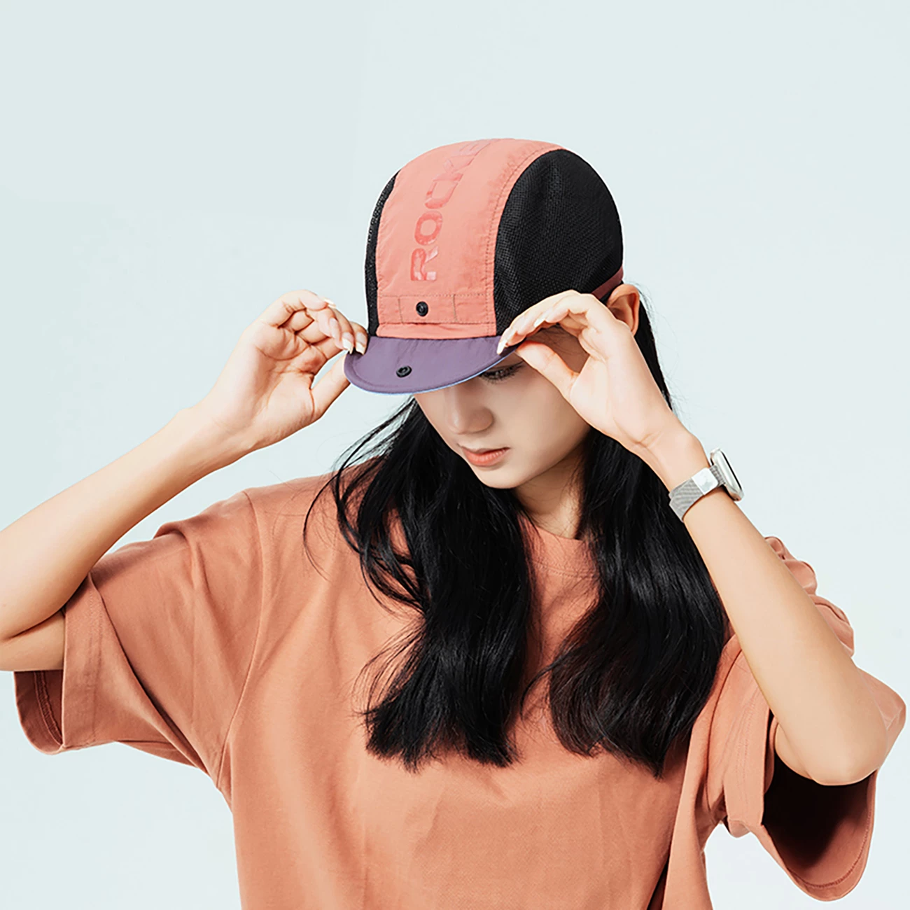 Kapelë çiklizmi Rockbros 18240007003 me visor, e kuqe