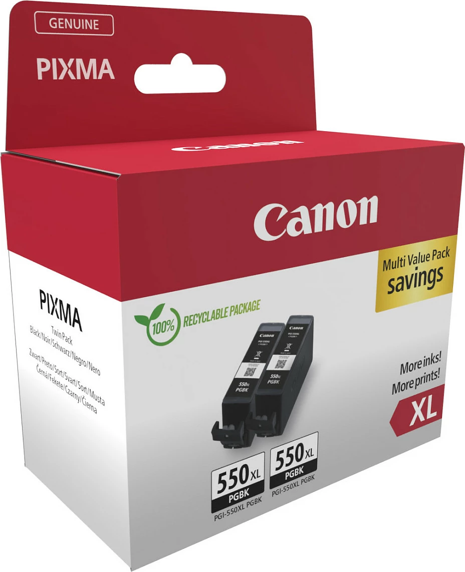 Kartush boje Canon 6431B010 (PGI-550XL PGBK), Twin Pack 2 copë, e zezë