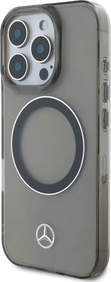 Mbështjellës Mercedes Silver Ring MagSafe për iPhone 16 Pro Max, Zi