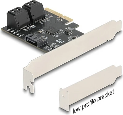 Kartë zgjerimi PCIe DeLOCK 90890, 5x SATA 6Gb/s, low-profile, e zezë